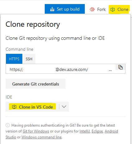azure devops git clone