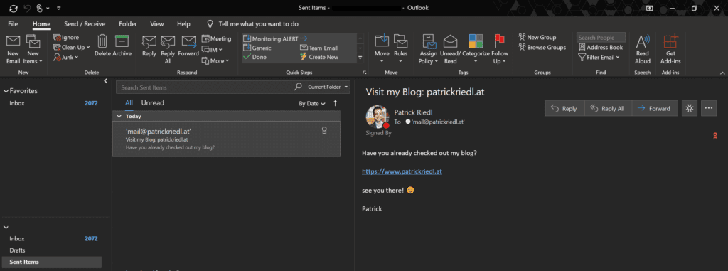 Outlook Dark Mode